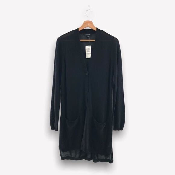 ‎alfani button front cardigan deep black small - Picture 3 of 11